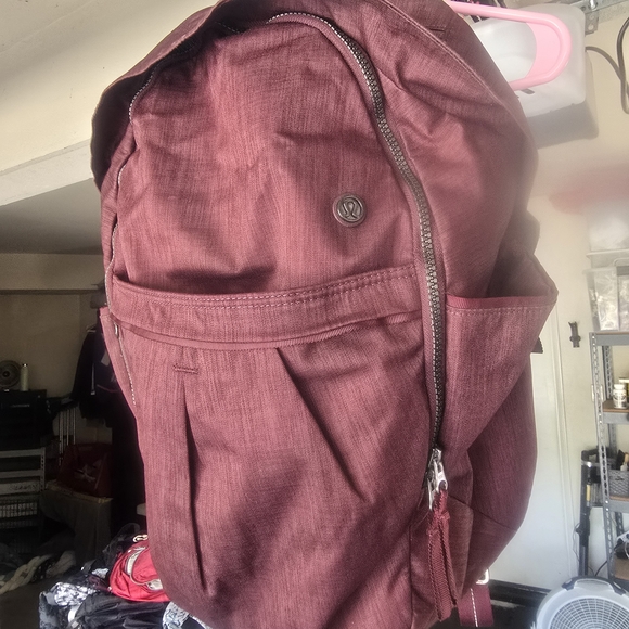 lululemon crimson backpack Divjot Crimson Core Pack Classic Maroon School Backpack Designed for new parents to be Lululemon Athletica Red Backpack with